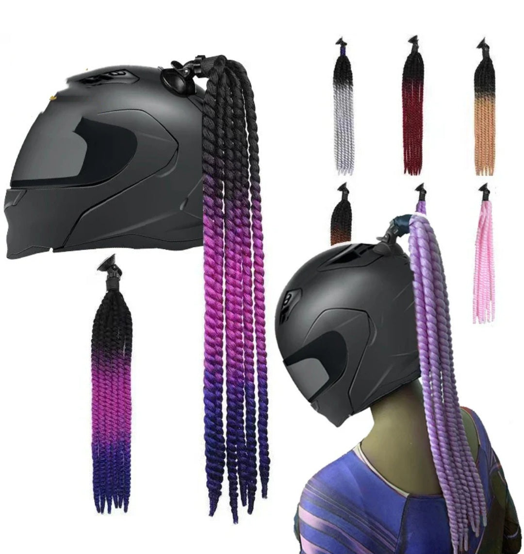 Motorcycle Helmet Pigtails and Ponytails