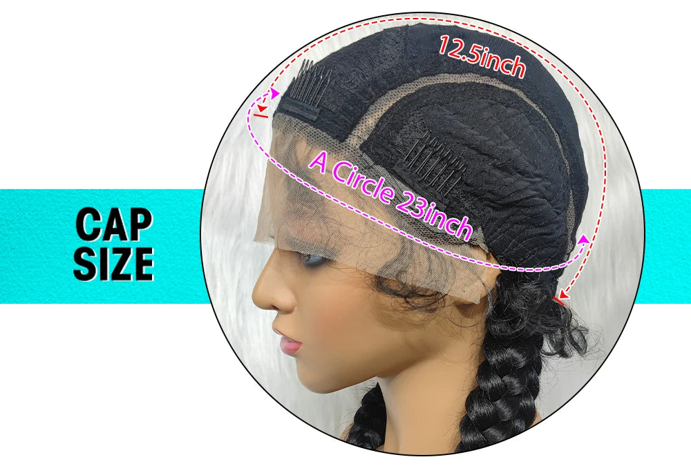Synthetic Lace Cornrow Box Braids Wig Braided Wigs Burgundy Hair Wig For Black Women American African Wig