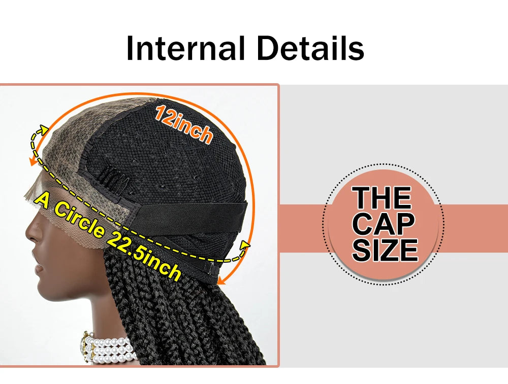 Lace Front Synthetic Cornrow Braids Wig Wavy Ends 9x6 Lace Long Cornrow Braided Wig Knotless Afro Braiding Hair Wavy Ends Wig