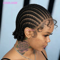 8" Short Cornrow Braided Bob Wigs Synthetic Full Lace Braided Wigs Unisex Cornrow Bob Wig