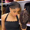 Synthetic Braided Wigs Glueless Cornrow Braided Bun Wig Full Lace Wig Braid African Wigs For Women