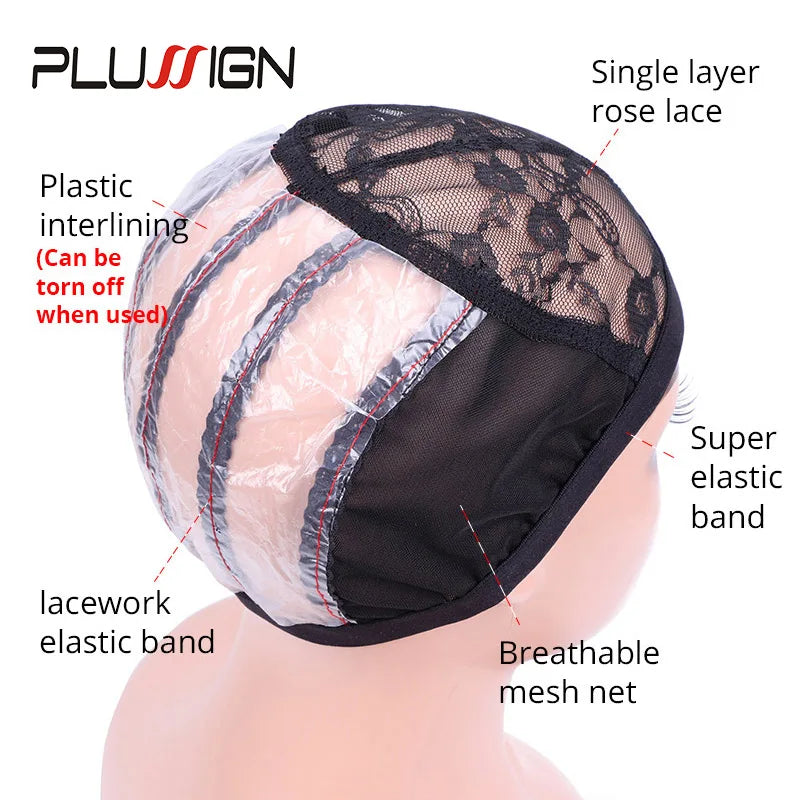 Wig Net Cap Weaving Caps 1pcs Ventilated Wig Cap With 2pcs Wig Combs Hair Clip Wig Making Accessories Dome Mesh Cap Making Tools