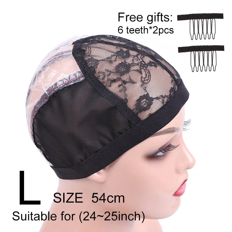 Wig Net Cap Weaving Caps 1pcs Ventilated Wig Cap With 2pcs Wig Combs Hair Clip Wig Making Accessories Dome Mesh Cap Making Tools