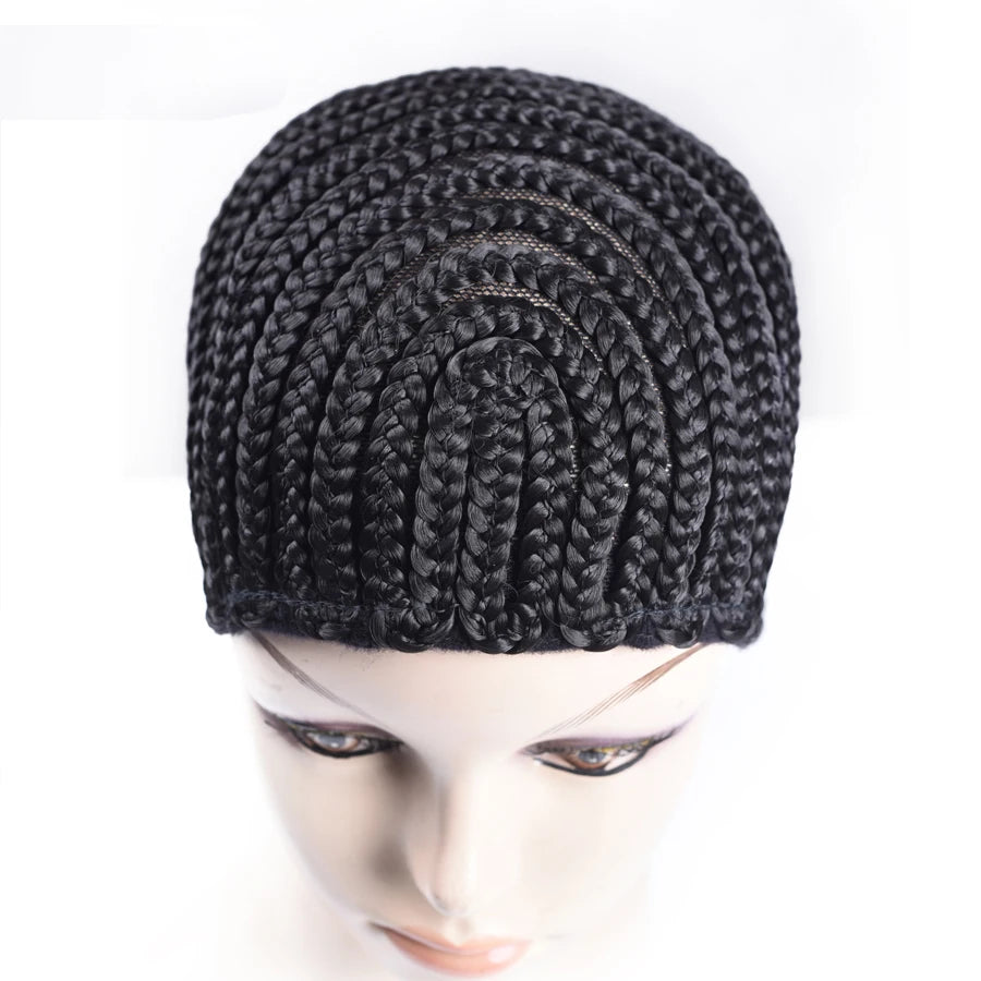 TOMO Black Cornrow Wig Caps With Combs Adjustable Super Elastic Cornrow Cap For Weave Crochet Braid Easy Sew In Cornrow Wig Cap
