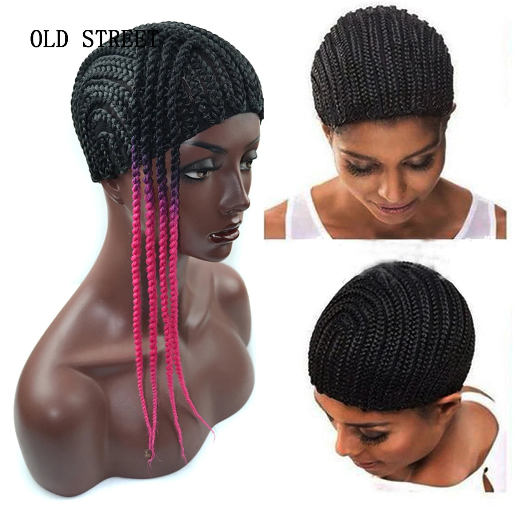 1PCS Black Super Elastic Cornrow Wig Cap for Weave Crochet Braided Hair Top Selling Weaving Braid Wig Net for Making Wigs