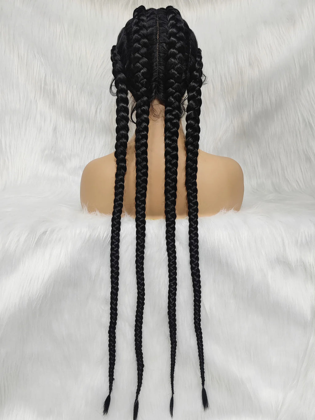 Synthetic Lace Cornrow Box Braids Wig Braided Wigs Burgundy Hair Wig For Black Women American African Wig