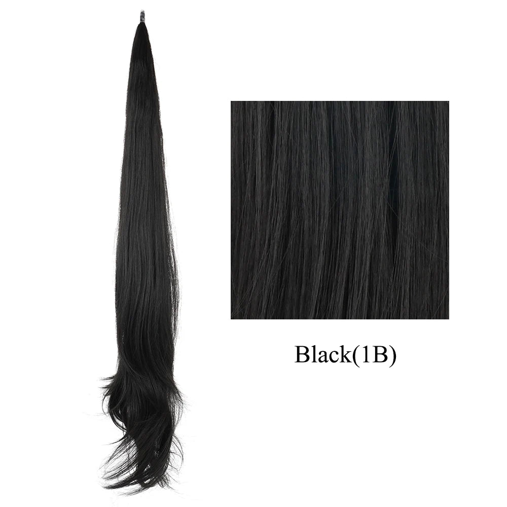 Soowee Long Layered Ponytail Synthetic Hair Extension Blonde Pony Tail Flexible Hair Ponytails Hairpieces