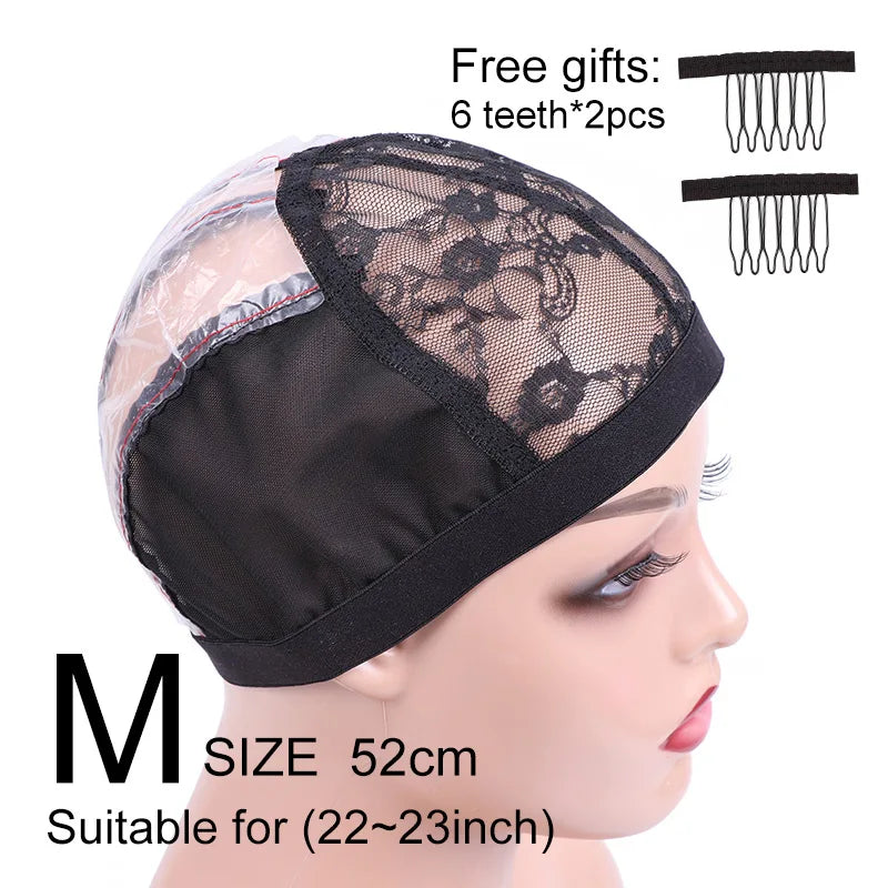 Wig Net Cap Weaving Caps 1pcs Ventilated Wig Cap With 2pcs Wig Combs Hair Clip Wig Making Accessories Dome Mesh Cap Making Tools