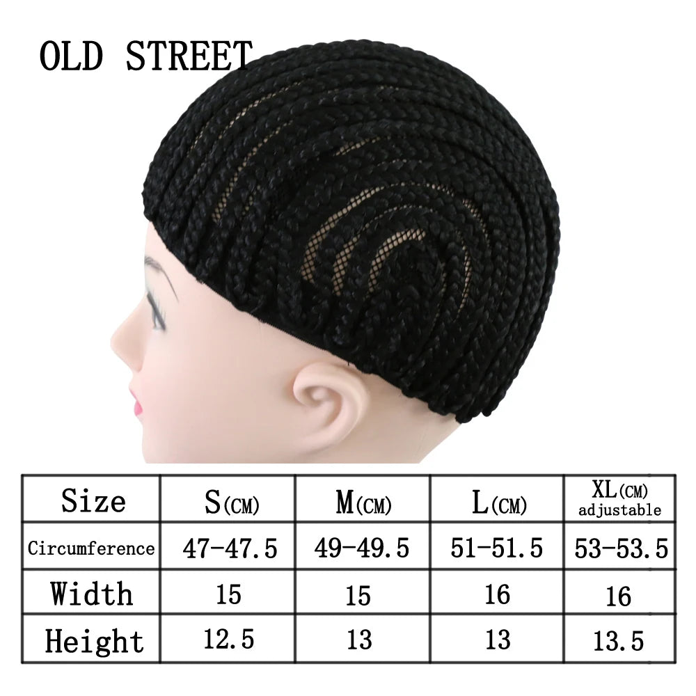 1PCS Black Super Elastic Cornrow Wig Cap for Weave Crochet Braided Hair Top Selling Weaving Braid Wig Net for Making Wigs
