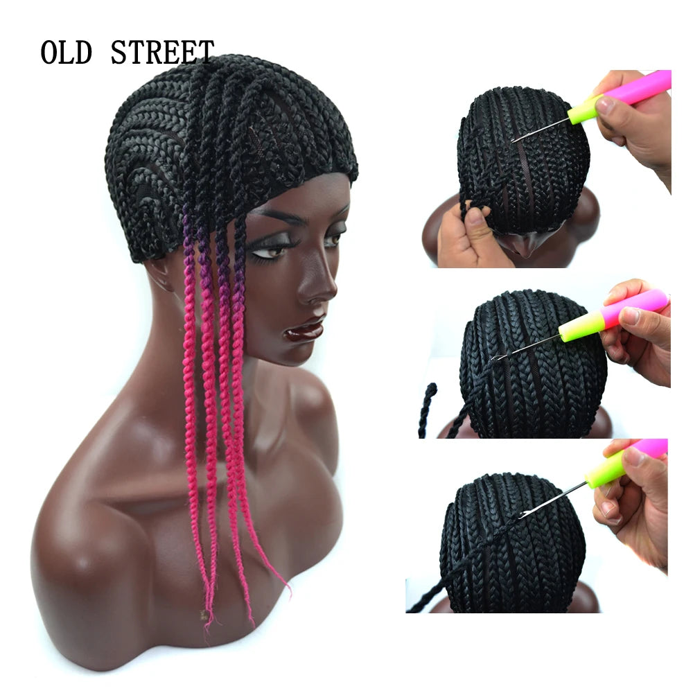 1PCS Black Super Elastic Cornrow Wig Cap for Weave Crochet Braided Hair Top Selling Weaving Braid Wig Net for Making Wigs