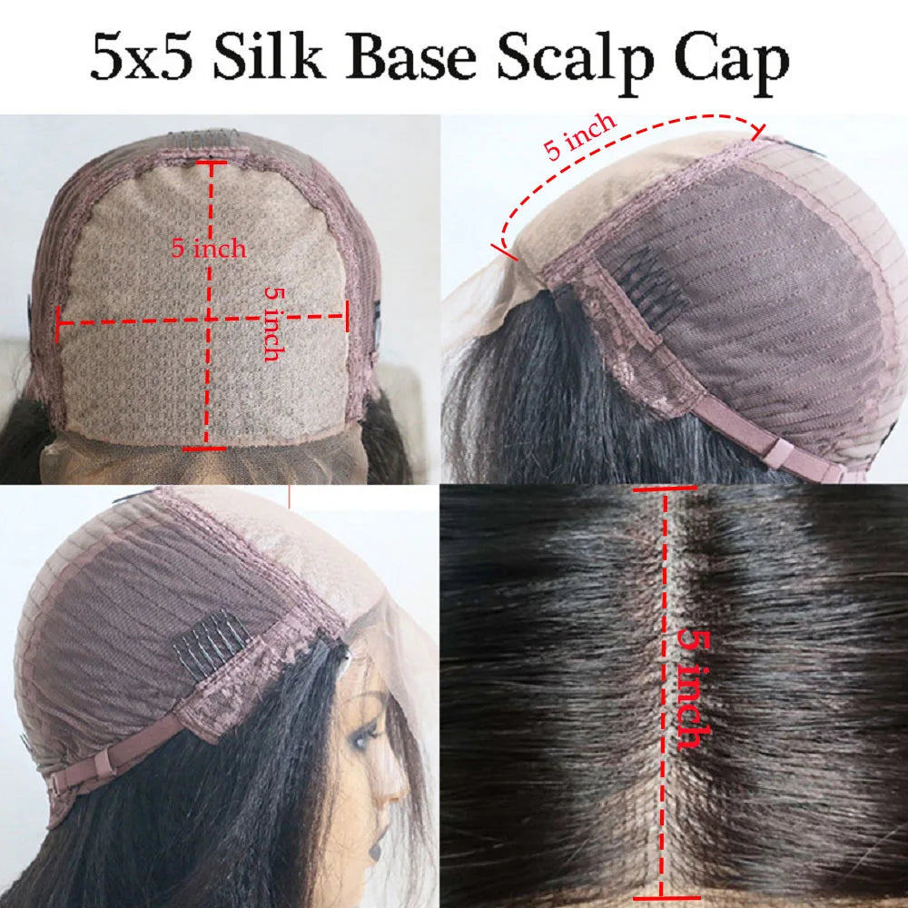 Real Human Hair Wig Short Human Hair Wigs for Black Women 200% Density Lace Front Wig 5x5 Closure Wigs Highlight Wig Human Hair