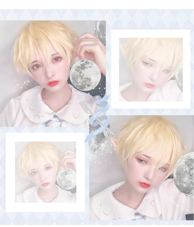 Short Synthetic Men's Breathable Wig Brown Men Boy Short Straight Cosplay Men Party Black Heat Resistant Synthetic Hair Wig