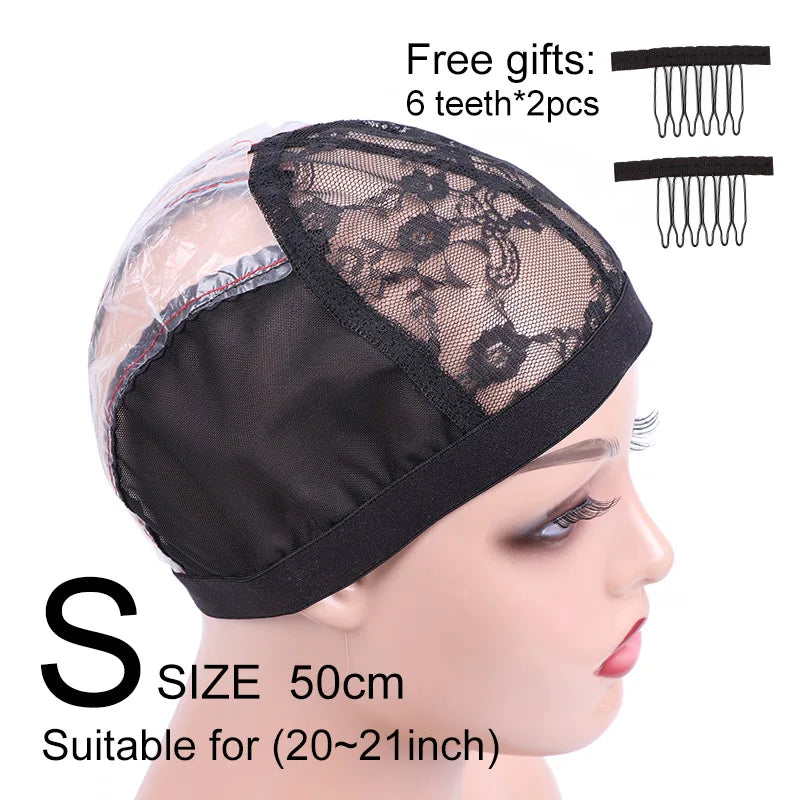 Wig Net Cap Weaving Caps 1pcs Ventilated Wig Cap With 2pcs Wig Combs Hair Clip Wig Making Accessories Dome Mesh Cap Making Tools