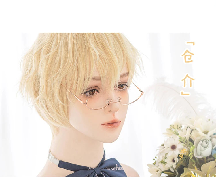 Short Synthetic Men's Breathable Wig Brown Men Boy Short Straight Cosplay Men Party Black Heat Resistant Synthetic Hair Wig