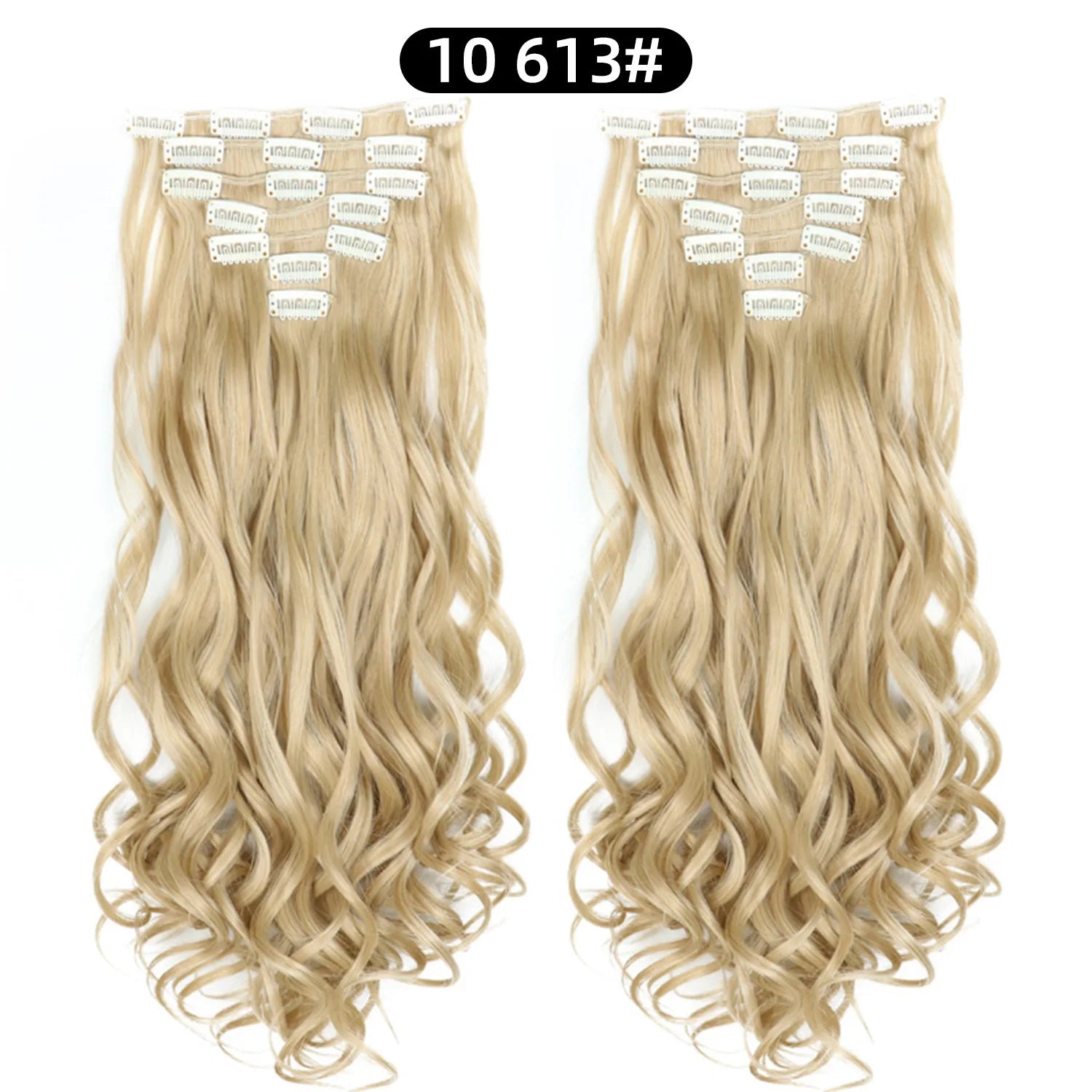 Clip In Hair Extensions 7 PCS Full Head 22 Inch Long Curly Wavy  For Women Girls Hair Synthetic Wig Hairpieces