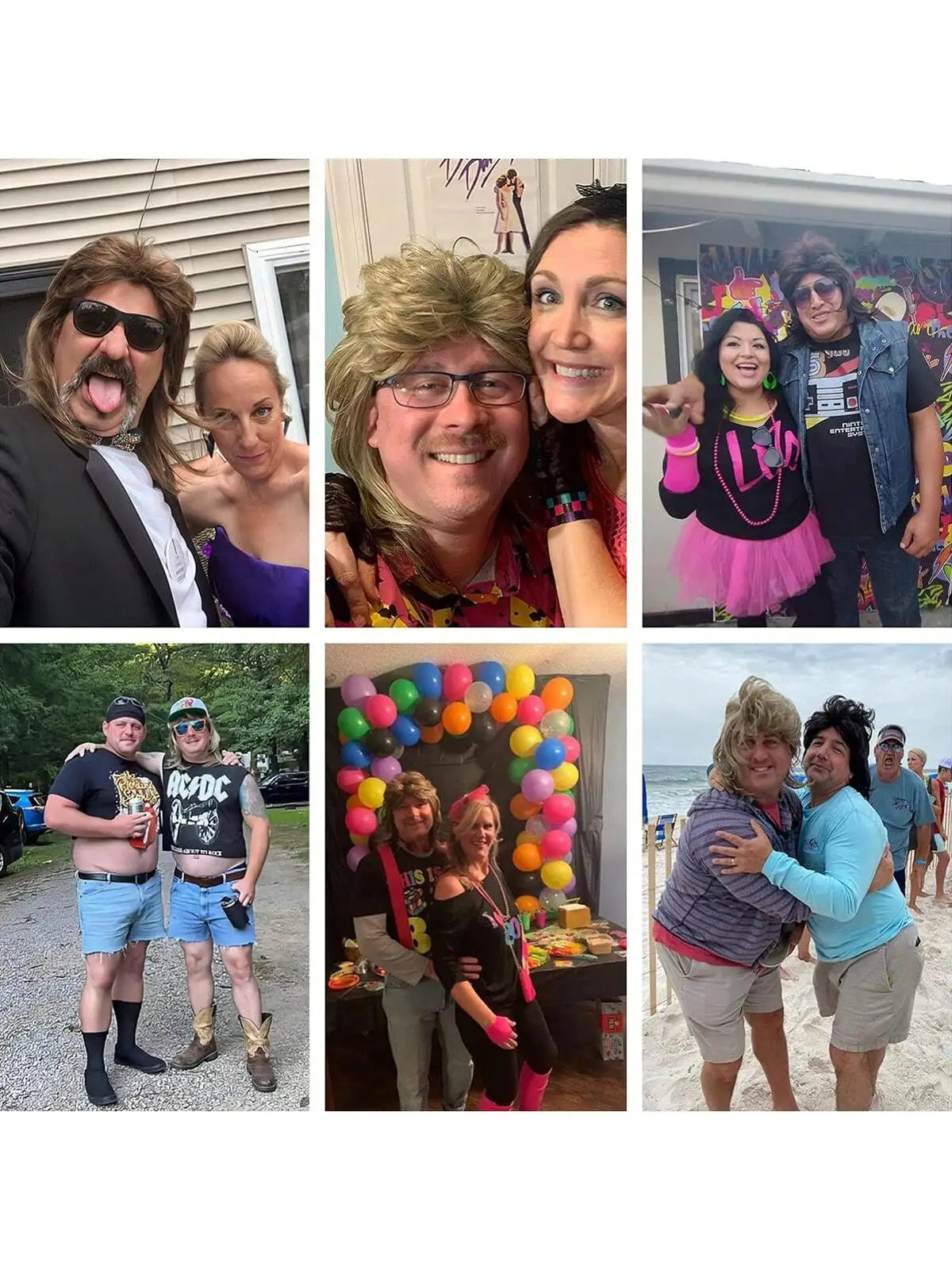 1 Unisex wig men's 80s costume Fancy Party accessory Cosplay wig