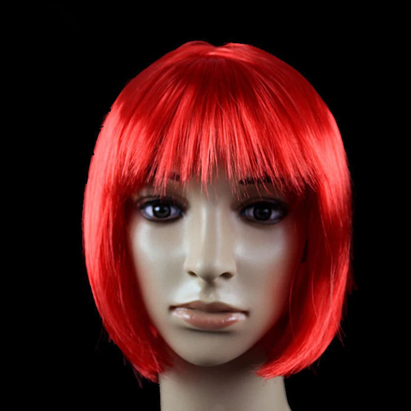 Bob Wig Pretty Women Short Bob Wigs Natural Fashion Halloween Cosplay Anime Wigs Cute Colored Synthetic Daily Party Xmas Wig