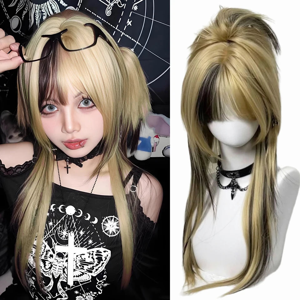 Girl's Long Hair Wig with Sweet Cool Cosplay Lolita Synthetic wigs For Halloween And Christmas New Year Carnival Music