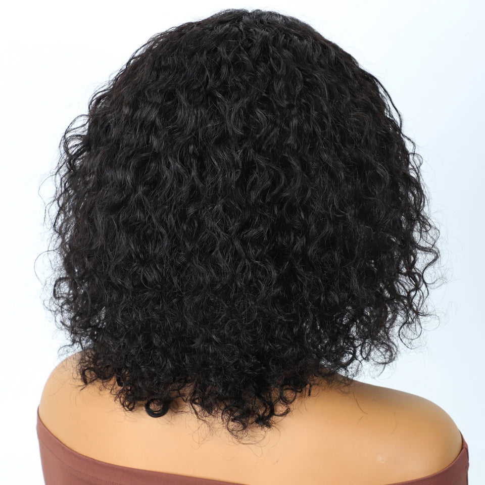 Sleek 100% Real Brazilian Curly Human Hair Wigs For Women Curly Bob Lace Front Wigs 13X6X1 Deep Wave Curly Bob Lace Front Wigs