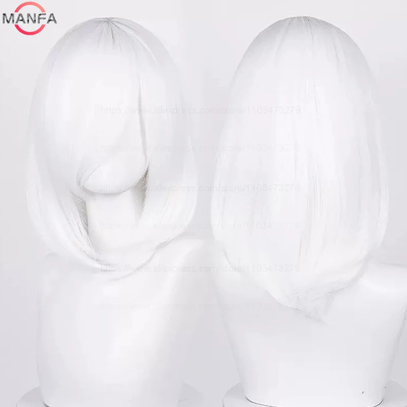 40cm Medium Basic Anime Cosplay Wig Bang Blond  Black White Red Pink Green Brown Gold Blue Heat Resistant Synthetic Hair Wigs