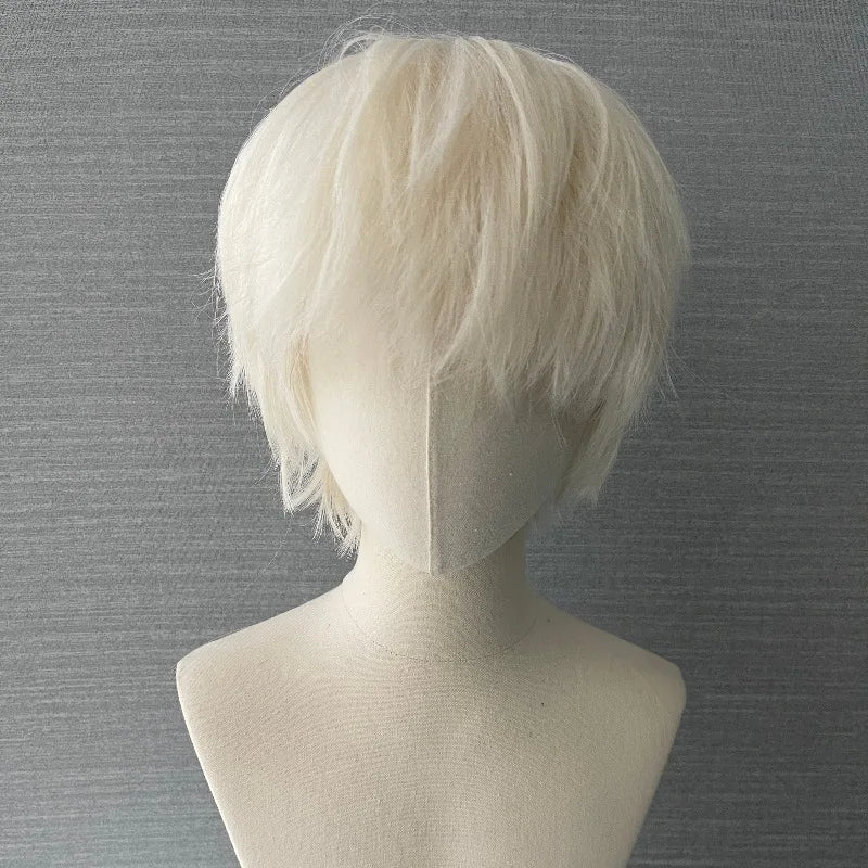 Pink Short Wig for Boy Men Cool Cosplay Blonde Black Wigs Synthetic Wig Heat Resistant Fiber Peruca Cacheada Sintetica