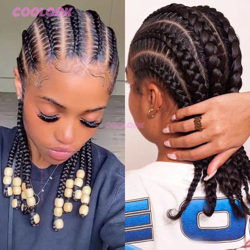 8 Inch Braided Wigs Synthetic Cornrow Full Lace Braided Wig Unisex Short Bob Style