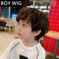 Little Boys Wig Kids Micro Curly Hair Baby Black Toupee Children Headgear Toddlers Headdress Schoolboy Headwear 2-5Y