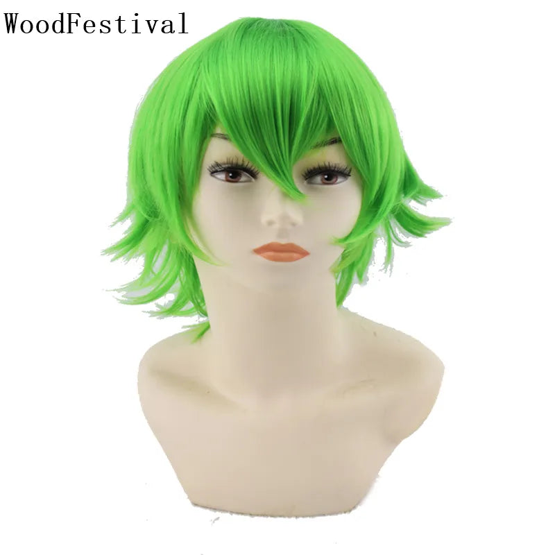 Male Wigs Synthetic Hair Wigs For Men Wig Green Short Wig Cosplay Red Pink Black White Orange Light Purple Blue Brown Straight