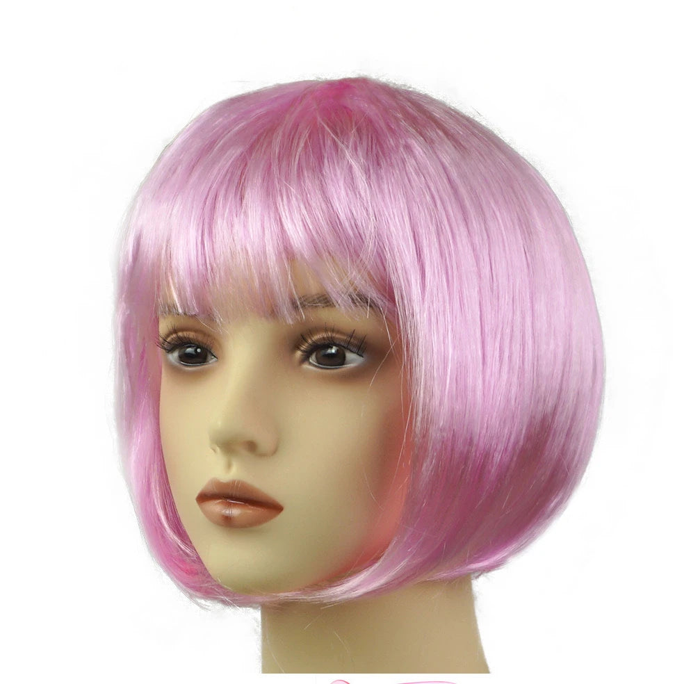 Bob Wig Pretty Women Short Bob Wigs Natural Fashion Halloween Cosplay Anime Wigs Cute Colored Synthetic Daily Party Xmas Wig