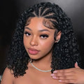 Cornrow Braid Bob Wig Deep Curly Brazilian Human Hair Knotless 13x4 Full Lace Wigs Pre Braided Boho Box Braids Wig For Women