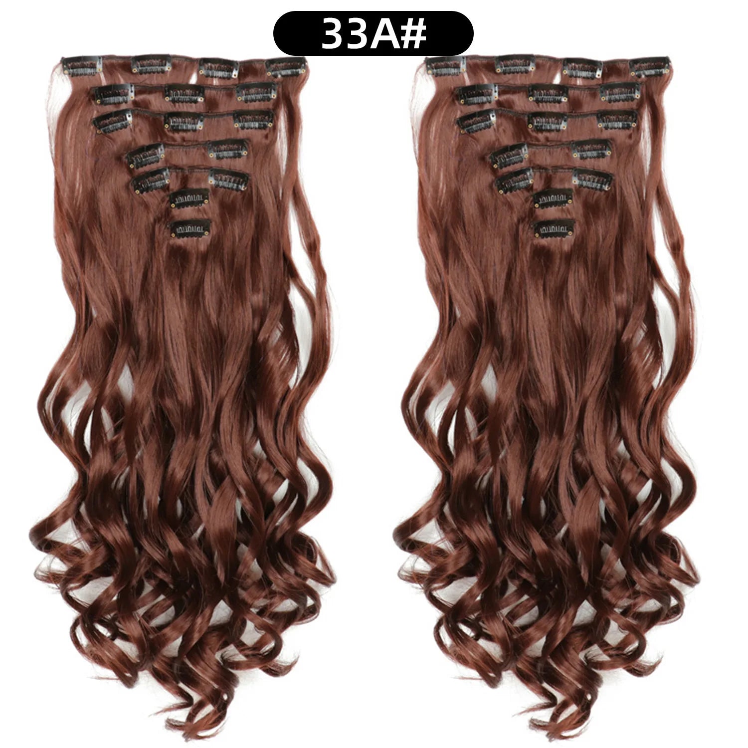 Clip In Hair Extensions 7 PCS Full Head 22 Inch Long Curly Wavy  For Women Girls Hair Synthetic Wig Hairpieces