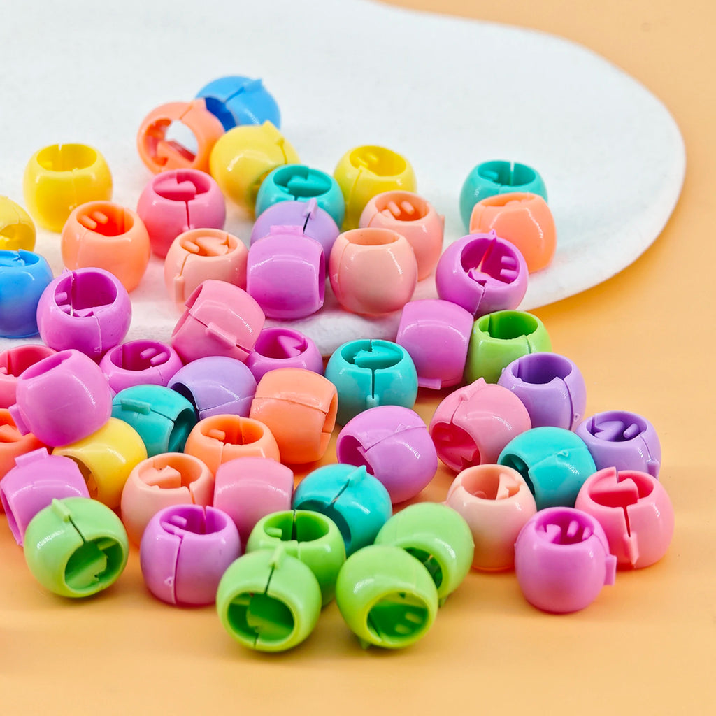 60pcs Hair Braids Beads Headwear Cute Candy Colors Plastic summer  Hair Claw Clips  Hair Accessories Loc Hair Jewelry for Braids