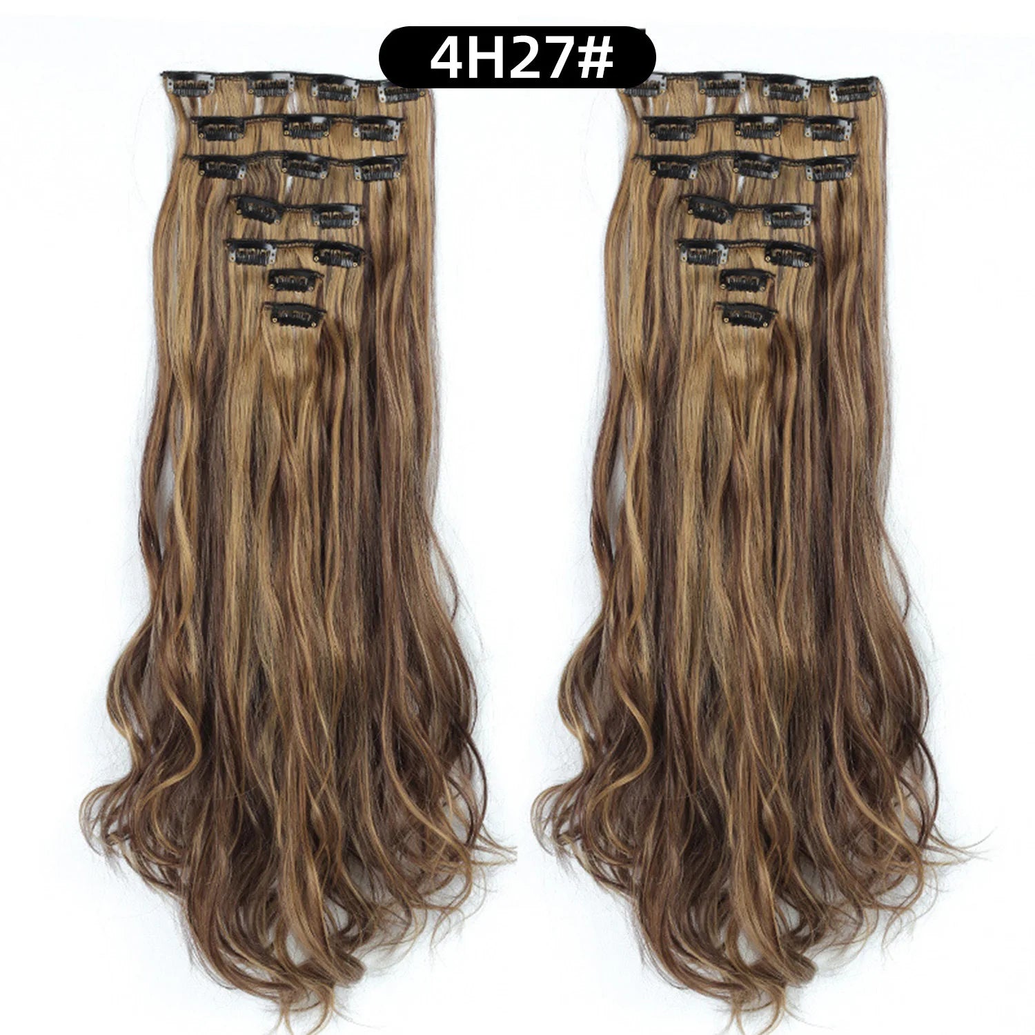 Clip In Hair Extensions 7 PCS Full Head 22 Inch Long Curly Wavy  For Women Girls Hair Synthetic Wig Hairpieces