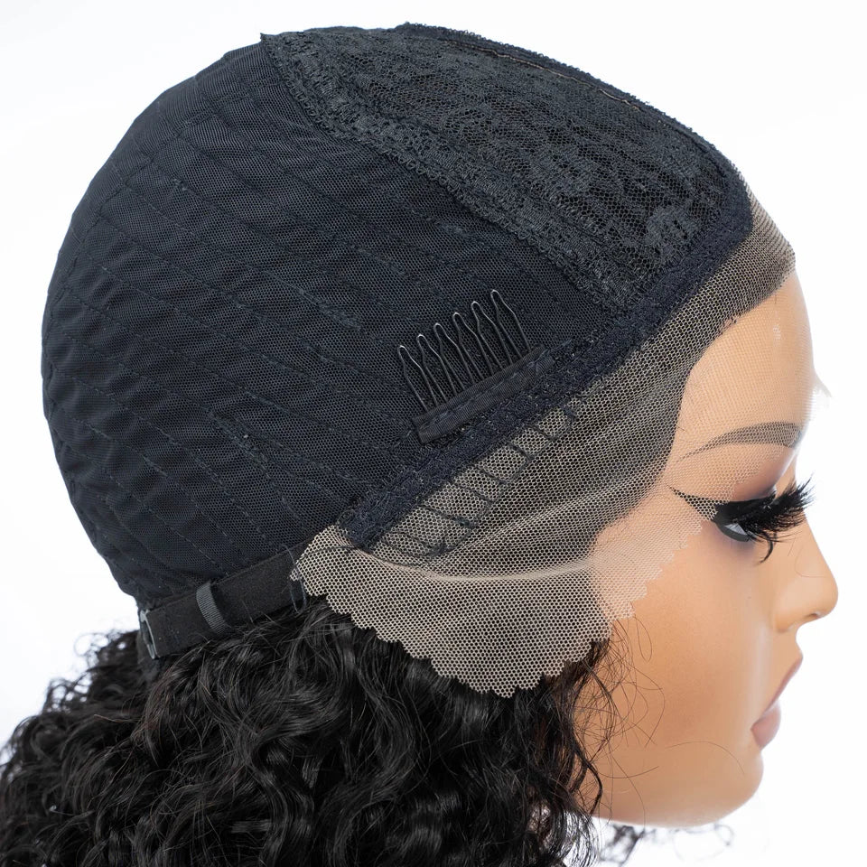 Sleek 100% Real Brazilian Curly Human Hair Wigs For Women Curly Bob Lace Front Wigs 13X6X1 Deep Wave Curly Bob Lace Front Wigs