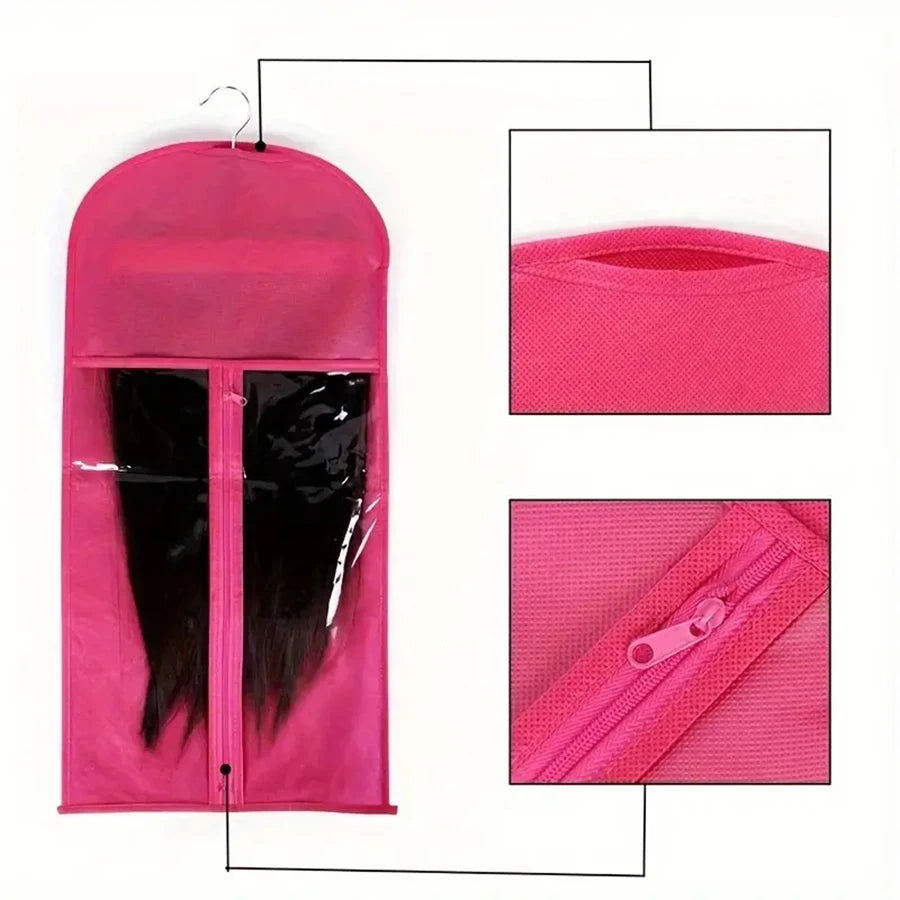 Wig storage Bags Hair Extensions Storage Bag With Hanger For lace Wigs Hair Extension Holder wig hanger With bag wig accessories