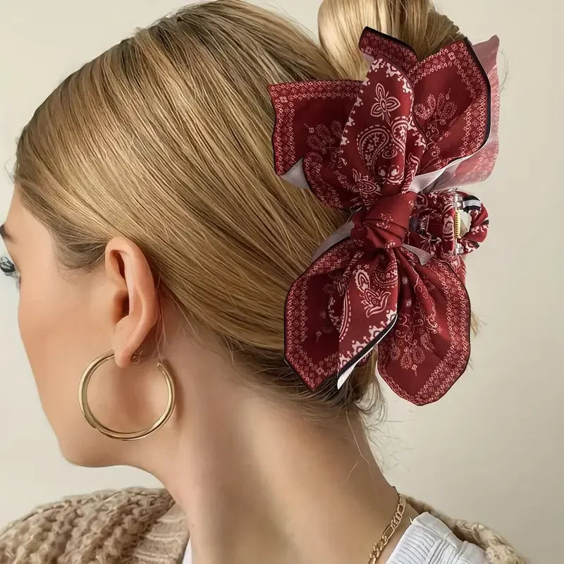 1pc new double-sided cashew flower love grabbing clip butterfly knot hair clip summer vacation shark clip fashion