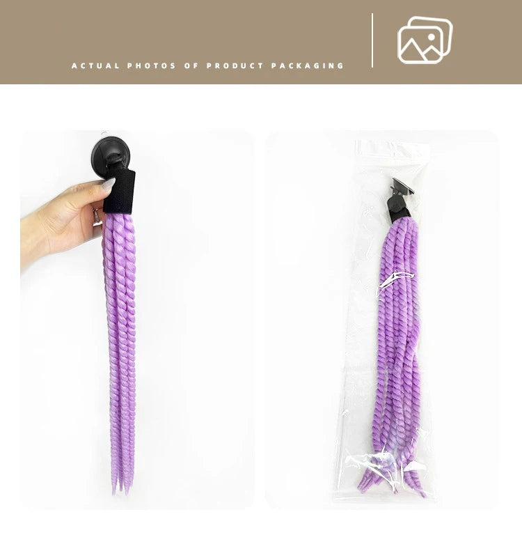 Detachable Sucker Boxing Dreadlocks Ponytail Wig Cycling Helmet Decoration Accessories Weaving Braids Motorcycle Helmet Ponytail
