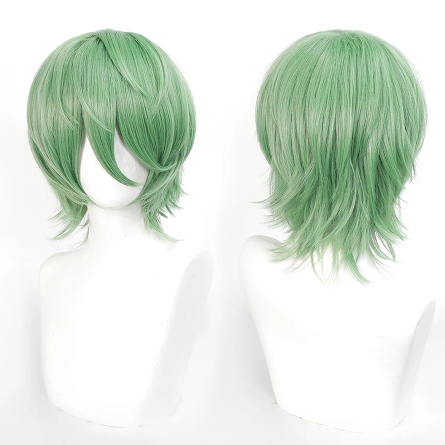 Short Wavy Bob Synthetic Wig with Air Bangs Heat Resistance Shoulder Length Curled 14inch Wigs for Daily Use Cosplay for Women