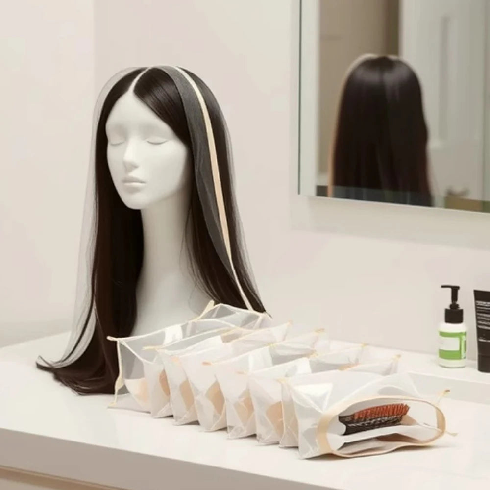 Wig Bags Adjustable Wig Storage for Multiple Wigs with Drawstring Hair Extension Holder Portable Wig Storage Bags for Packaging