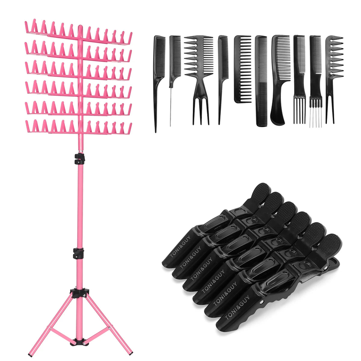 Wig Weaving Rack Set  Adjustable Tripod Base Salon Station Tool for Braiding, Dreadlocks & Hair Extensions Styling Rack