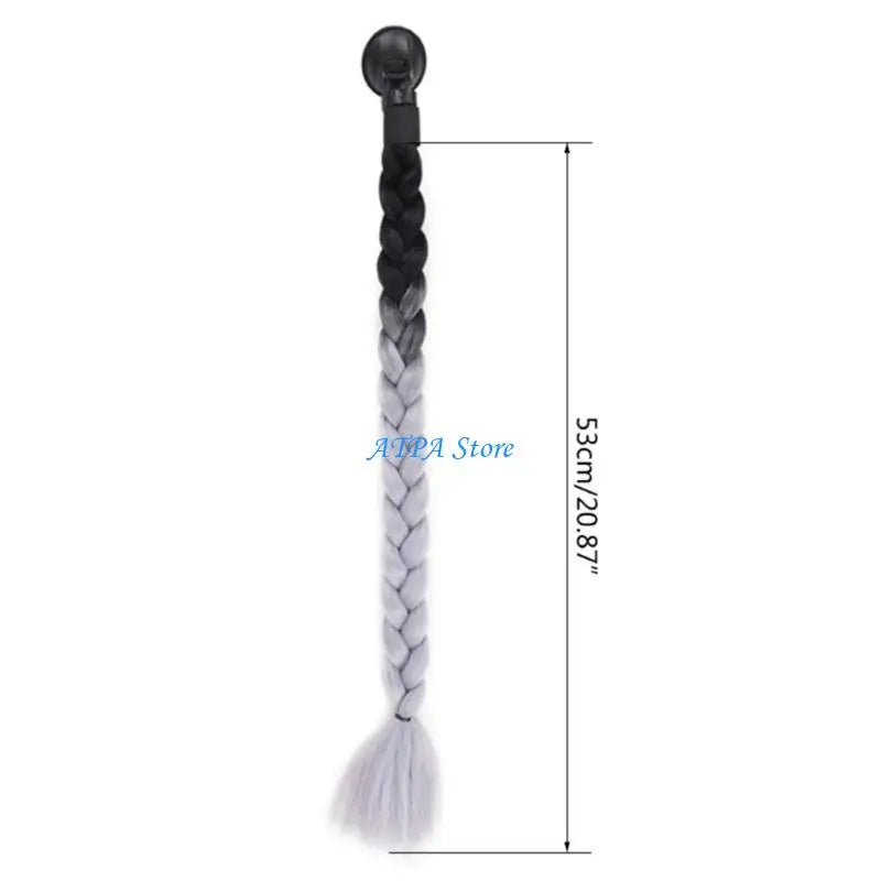 U13C Helmet Pigtail- Helmet Braids Motorcycle- Helmet Ponytails Hair Tails Decor