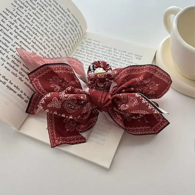 1pc new double-sided cashew flower love grabbing clip butterfly knot hair clip summer vacation shark clip fashion
