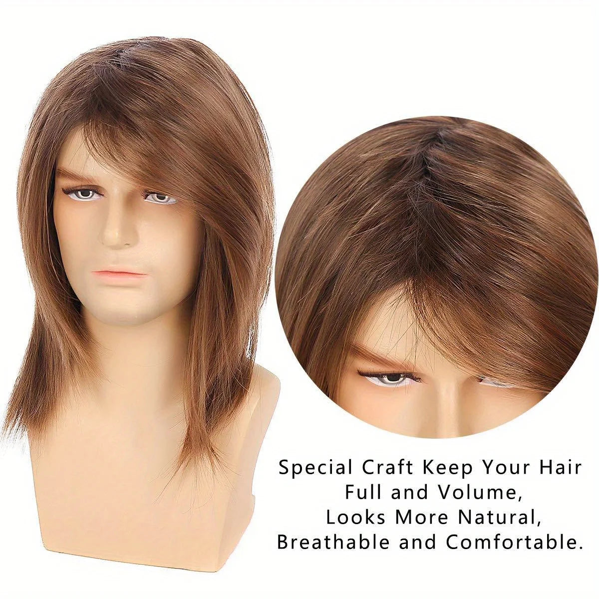 Hot Men Synthetic Wigs Short Flaxen Gold Color Men Natural Looking Hair Wig