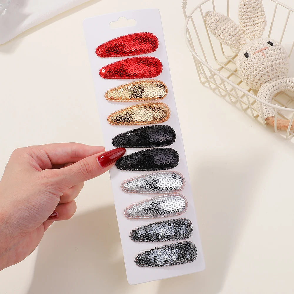 10Pcs/Lot Fresh Print Cotton Alloy Hair Clips for Kids Fabric Plaid BB Hairpins Girl Hairgripe Headwear Baby Hair Accessories