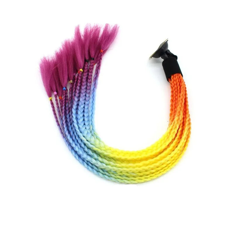 Cool Helmet Braids Wig for Motorcycle Helmet Men Women Personalized Ponytail Hair Extensions Fashion Braided Helmet Decoration f