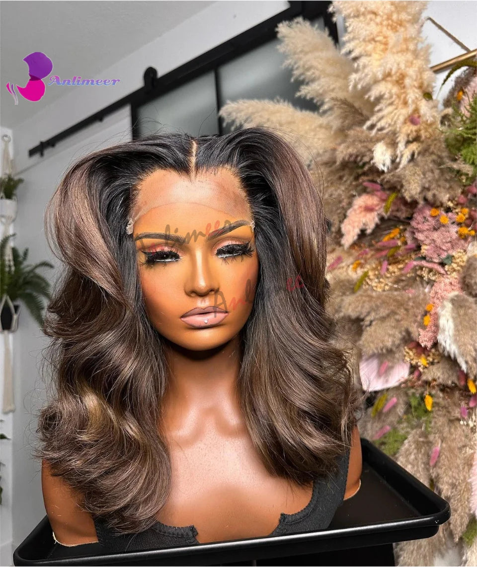 Real Human Hair Wig Short Human Hair Wigs for Black Women 200% Density Lace Front Wig 5x5 Closure Wigs Highlight Wig Human Hair