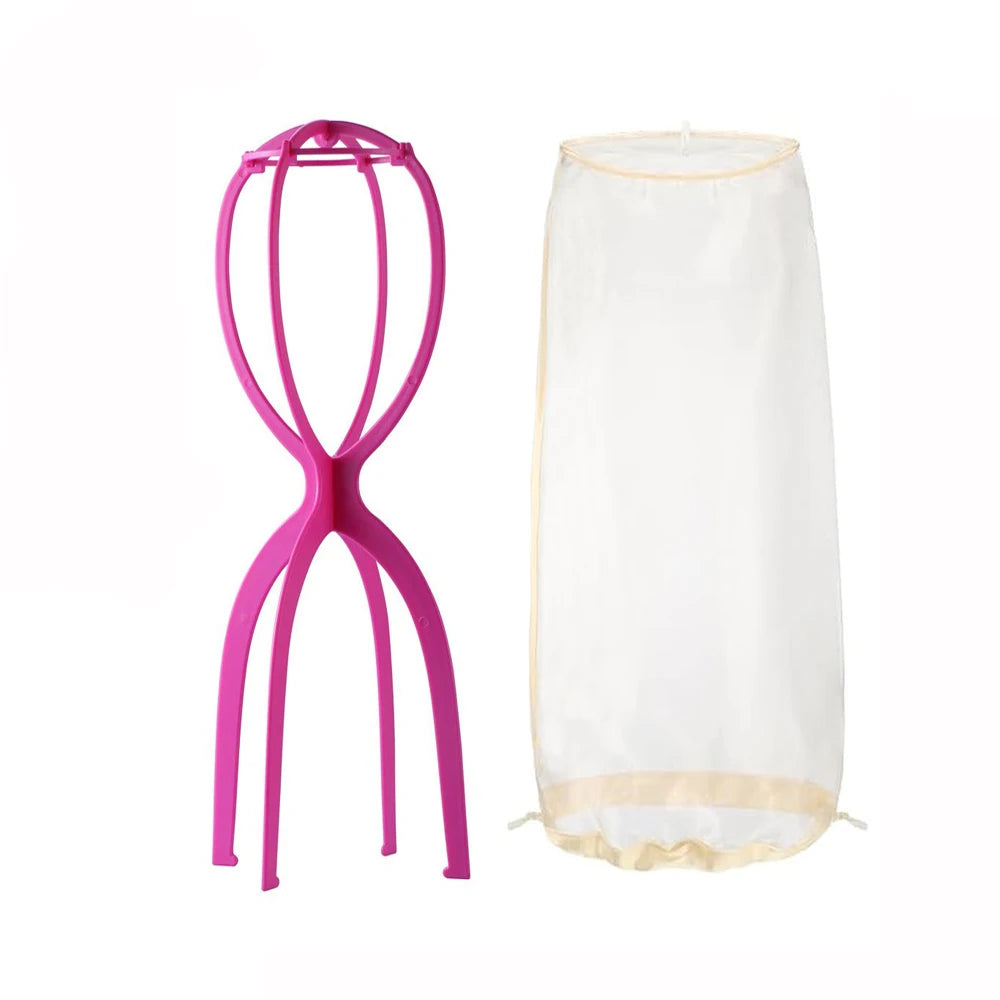 Wig Stand for All Wigs And Wig Storage Bags Adjustable Wig Bag with Drawstring Portable Travel Organizer for keep from Dirt Dust