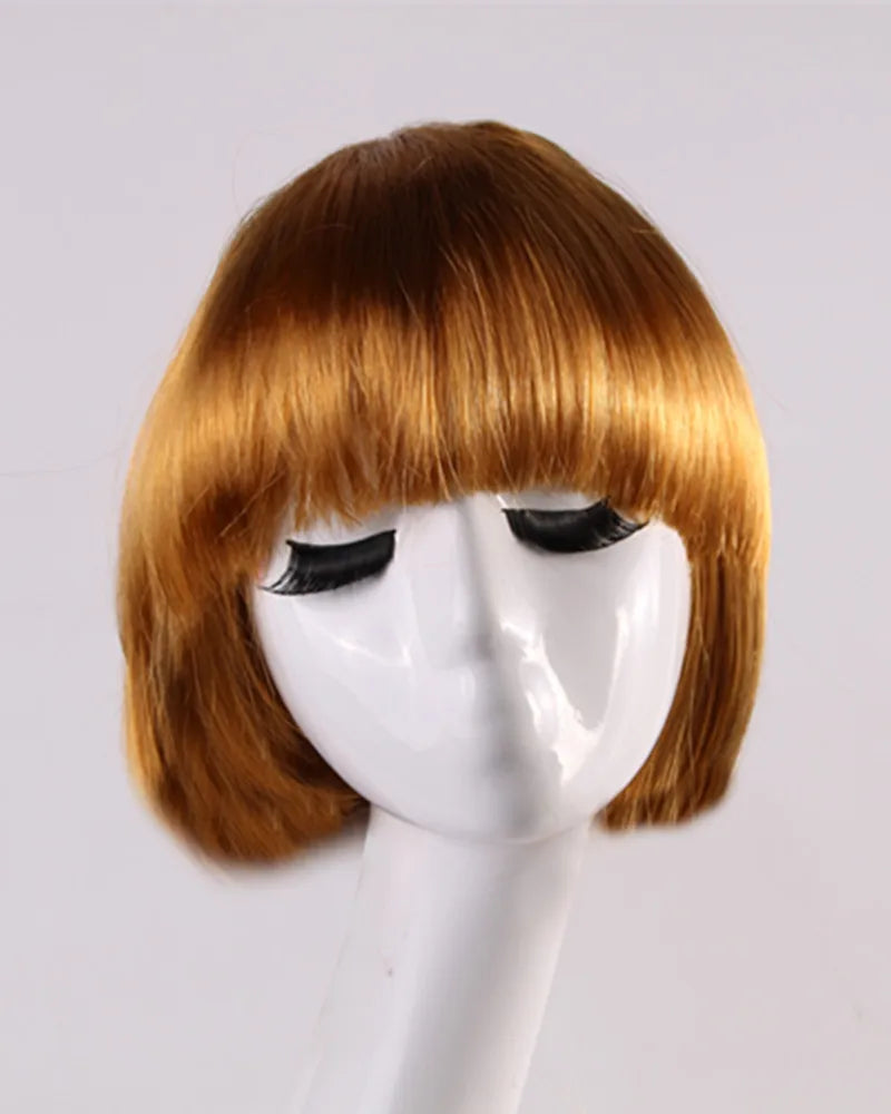 Synthetic Short BOB Full Wig Multiple Colors Cosplay Halloween Party Short Hair Solid Color Wigs