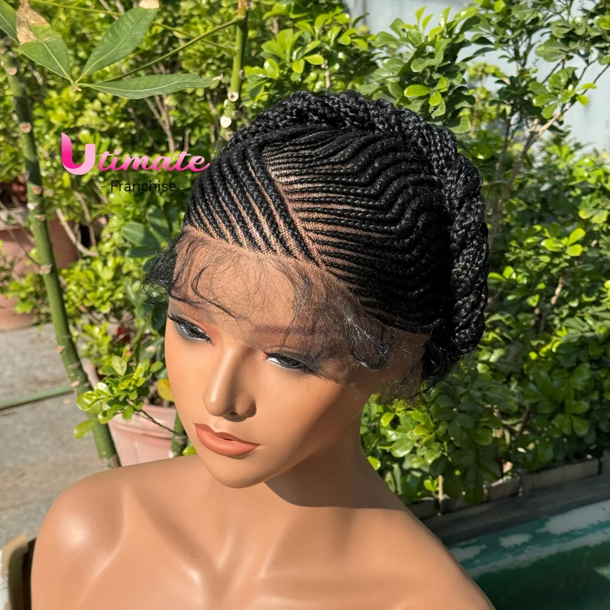 Bantu Braided Wigs Synthetic Cornrow Braids with Baby Hair Wigs for Black Women Transparent Full Lace Knotless Wigs