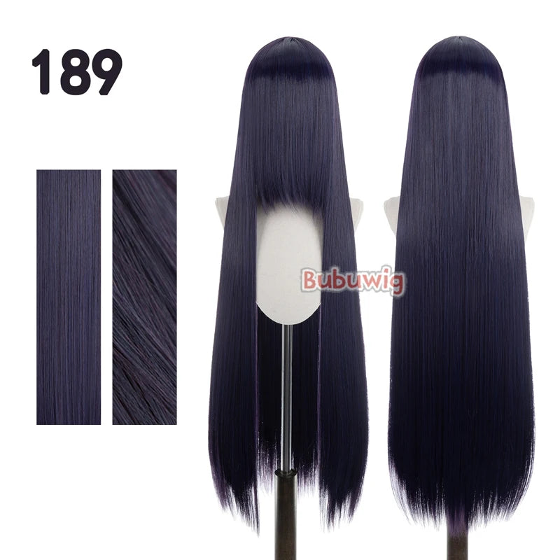 Bubuwig Synthetic Hair 100cm Long Straight Pure Color Cosplay Wigs Over 100 Colors Pink Orange Blonde Green Wig Heat Resistant